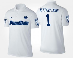 White Men No.1 Short Sleeve #1 Name and Number Nittany Lions Polo