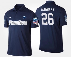 #26 For Men's Bowl Game Saquon Barkley Penn State Polo Fiesta Bowl Name and Number Navy