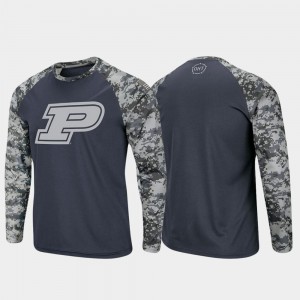 Raglan Long Sleeve Digi Camo Charcoal Camo Purdue University T-Shirt Men OHT Military Appreciation