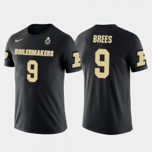 Drew Brees Purdue University T-Shirt Future Stars New Orleans Saints Football Black #9 For Men's