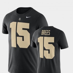 Black #15 Name and Number Mens Nike Football Performance Drew Brees Purdue Boilermakers T-Shirt