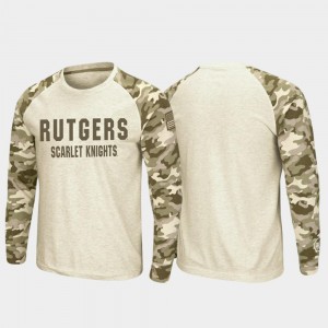 Oatmeal Scarlet Knights T-Shirt OHT Military Appreciation Raglan Long Sleeve Desert Camo For Men's