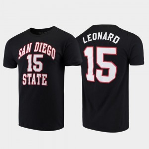 Kawhi Leonard Aztecs T-Shirt Black #15 College Basketball Original Retro Brand College Alumni Basketball Men