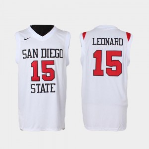 Kawhi Leonard San Diego State Jersey Authentic College Basketball White #15 Mens