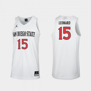 College Basketball White #15 Replica Kawhi Leonard San Diego State Jersey Men