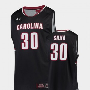Men's Replica #30 Chris Silva South Carolina Gamecocks Jersey Black College Basketball