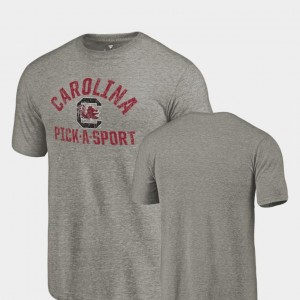 For Men Gray Tri Blend Distressed South Carolina T-Shirt Pick-A-Sport
