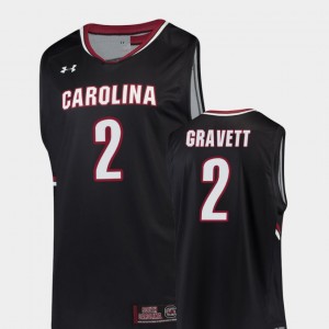#2 Men College Basketball Black Hassani Gravett University of South Carolina Jersey Replica