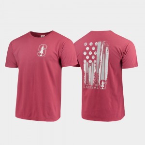 Cardinal Stanford University T-Shirt For Men's Comfort Colors Baseball Flag