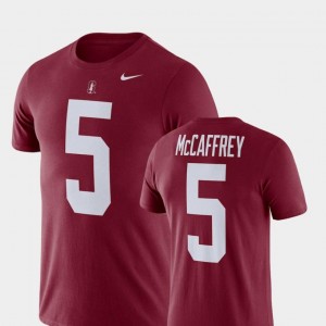 College Football #5 Cardinal Men's Christian McCaffrey Cardinal T-Shirt Name & Number