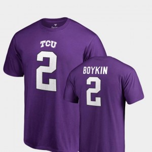 For Men Purple Trevone Boykin TCU Horned Frogs T-Shirt College Legends Name & Number #2