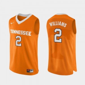 Orange #2 Authentic Performace Grant Williams Vols Jersey College Basketball Men