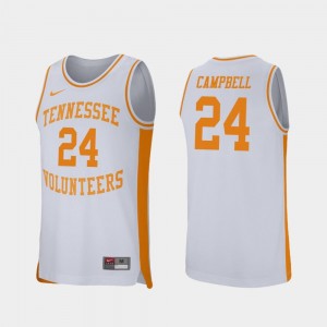 College Basketball Lucas Campbell Vols Jersey White Retro Performance For Men's #24