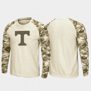 Oatmeal OHT Military Appreciation For Men's Raglan Long Sleeve Desert Camo Tennessee T-Shirt