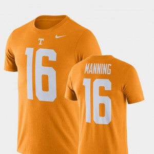 Tennessee Orange Mens Nike Football Performance #16 Peyton Manning Vols T-Shirt Name and Number