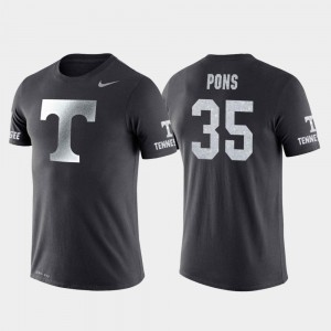 College Basketball Performance #35 For Men's Travel Anthracite Yves Pons UT T-Shirt