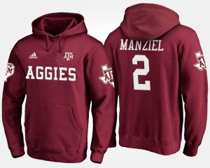 Maroon #2 For Men Johnny Manziel Texas A&M Hoodie Name and Number