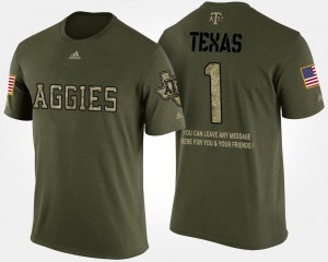 #1 Men's Aggies T-Shirt Camo No.1 Short Sleeve With Message Military