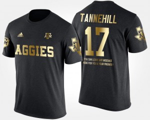 Mens Ryan Tannehill Texas A&M University T-Shirt Short Sleeve With Message Gold Limited #17 Black