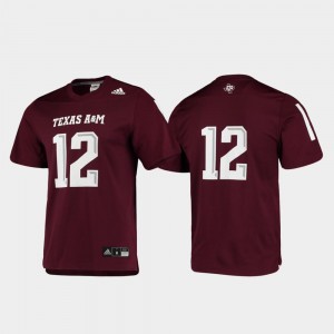 Mens Football #12 Replica Texas A&M University Jersey Maroon