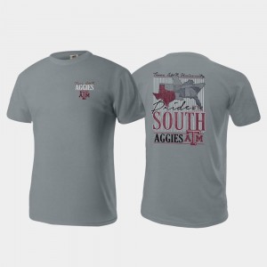 For Men Gray Texas A&M Aggies T-Shirt Pride of the South Comfort Colors