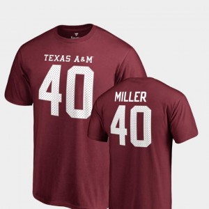 Name & Number Mens College Legends #40 Maroon Von Miller Texas A&M University T-Shirt