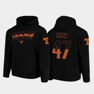 Black Wedge Performance #47 For Men's College Football Pullover Andrew Beck Texas Longhorns Hoodie
