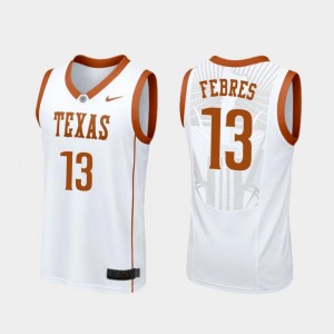 White College Basketball Jase Febres Texas Longhorns Jersey Replica #13 Mens