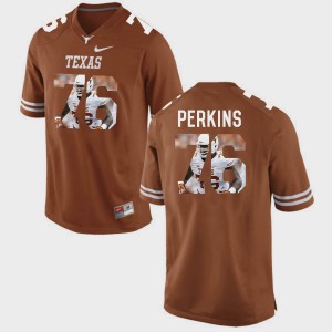 Brunt Orange Pictorial Fashion Men's #76 Kent Perkins Texas Longhorns Jersey