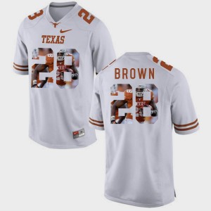 #28 For Men White Malcolm Brown UT Jersey Pictorial Fashion