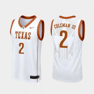 Mens College Basketball Matt Coleman III Texas Longhorns Jersey Replica #2 White
