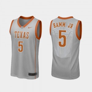 Replica Royce Hamm Jr University of Texas Jersey Men Gray College Basketball #5
