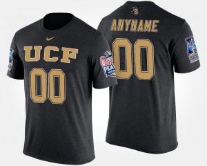 Bowl Game American Athletic Conference Peach Bowl Name and Number T shirt UCF Custom T-Shirt For Men's Black #00