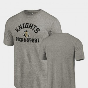 Pick-A-Sport Gray UCF Knights T-Shirt For Men's Tri Blend Distressed