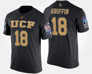 #18 Bowl Game Shaquem Griffin University of Central Florida T-Shirt Black For Men's American Athletic Conference Peach Bowl