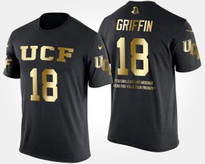 Gold Limited #18 Black Short Sleeve With Message For Men Shaquem Griffin UCF Knights T-Shirt