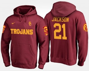 Name and Number Adoree' Jackson Trojans Hoodie Cardinal For Men's #21