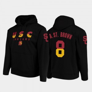 Wedge Performance Black Amon-Ra St. Brown USC Trojans Hoodie College Football Pullover #8 For Men