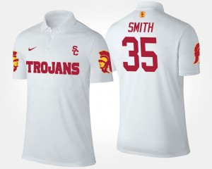 Name and Number Cameron Smith Trojans Polo Men's #35 White