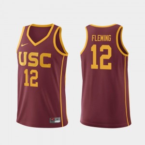 #12 Replica Mens Cardinal College Basketball Devin Fleming USC Jersey