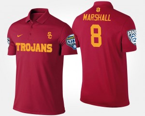 Cardinal Iman Marshall USC Trojans Polo For Men's #8 Bowl Game Pac 12 Conference Cotton Bowl Name and Number