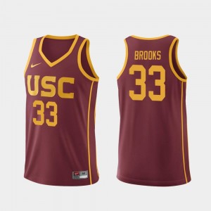 For Men College Basketball Cardinal Replica J'Raan Brooks USC Jersey #33