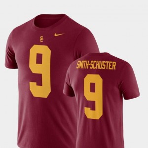 College Football #9 JuJu Smith-Schuster USC Trojans T-Shirt Cardinal Name & Number Men