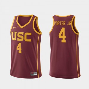 Cardinal College Basketball Mens #4 Replica Kevin Porter Jr. USC Jersey