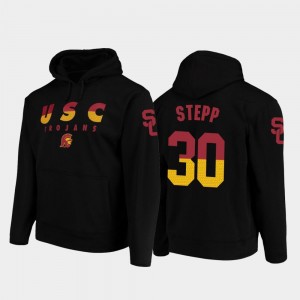 Black #30 Wedge Performance Markese Stepp USC Hoodie College Football Pullover For Men's
