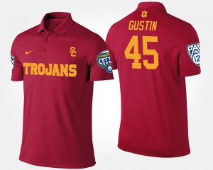 Porter Gustin USC Trojans Polo #45 Cardinal Bowl Game Mens Pac 12 Conference Cotton Bowl Name and Number