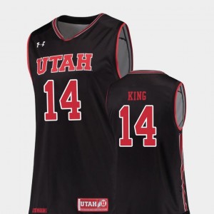 For Men Black Replica Brooks King University of Utah Jersey #14 College Basketball