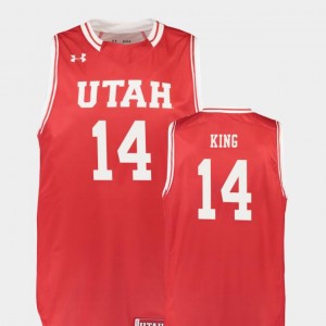 For Men Brooks King Utah Utes Jersey Red College Basketball #14 Replica