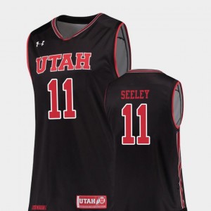 #11 Black Men's College Basketball Chris Seeley University of Utah Jersey Replica