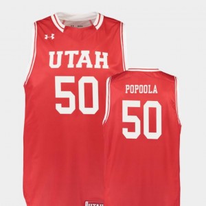 Red Replica Christian Popoola Utah Jersey For Men College Basketball #50
